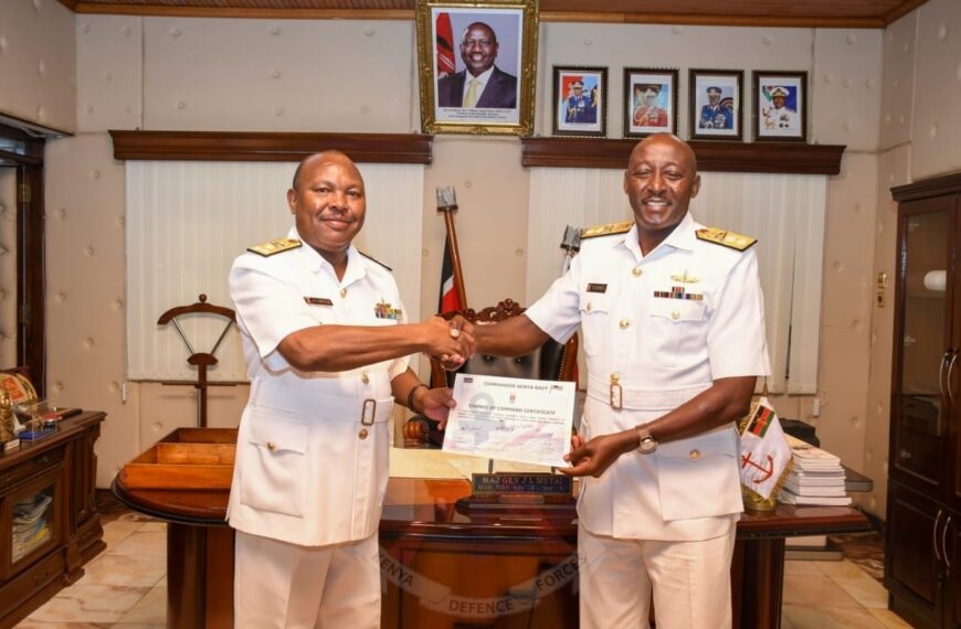 Maj. Gen Thomas Ng’ang’a takes over as Kenya Navy Commander