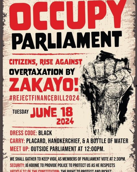 All Set for Tuesday’s ‘Occupy Parliament’ Protest Against Finance Bill 2024 » Capital News