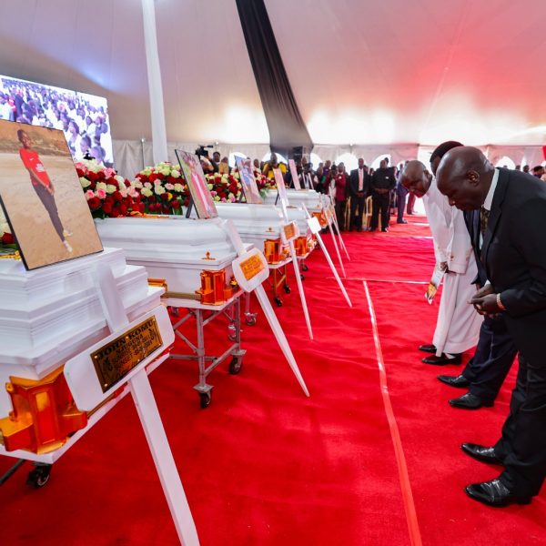 Gachagua, Ruto console families in memorial for 21 Hillside fire victims