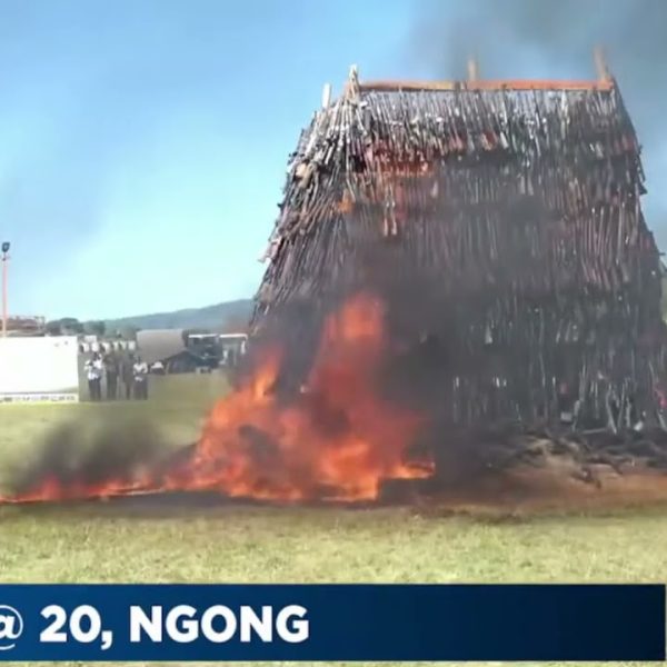 (WATCH) President Ruto destroys 7,000 illegal firearms in Ngong, vows tough action on small arms