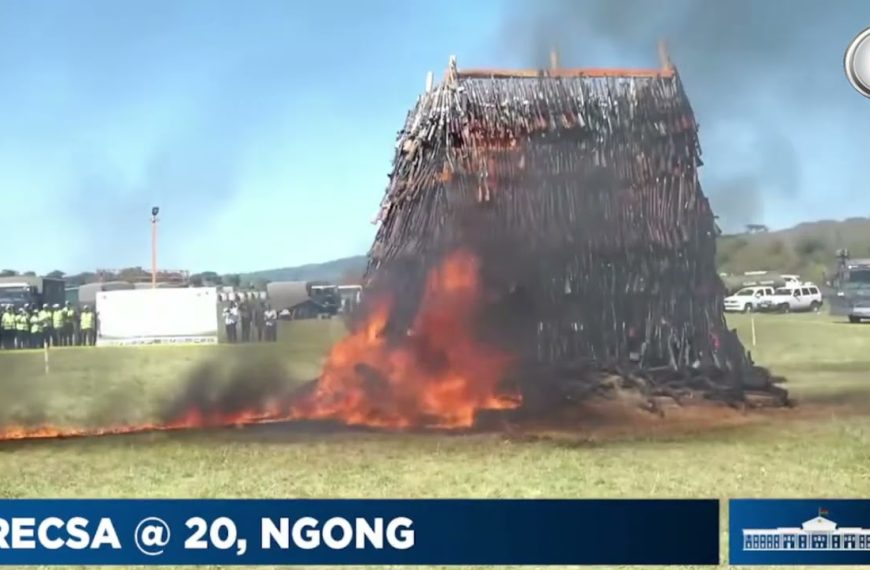 (WATCH) President Ruto destroys 7,000 illegal firearms in Ngong, vows tough action on small arms